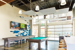 Almaden office interior break area with pool table