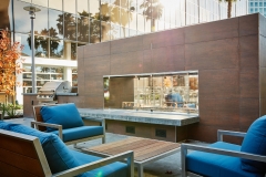American Financial Plaza outdoor area with fireplace
