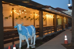 Medicino Farms exterior wtih lighting and cow